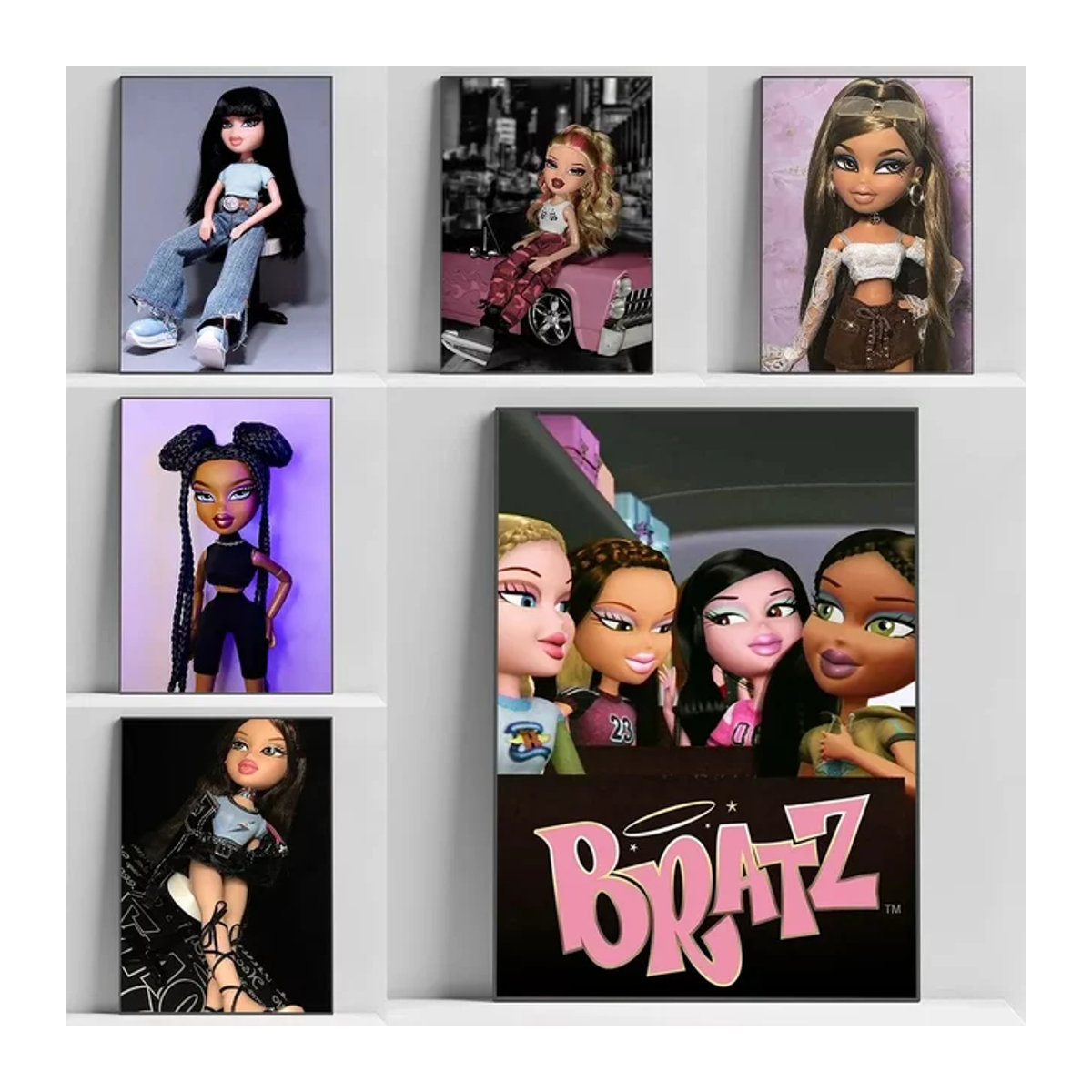 Bratz Mode Puppen Leinwandposter Porträt Wandkunst für dein Wohnzimmer in Mehrfarbig - Bild 1