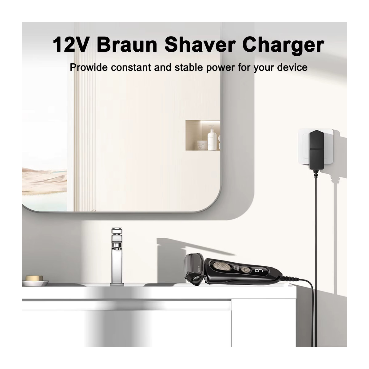 Braun 12V Ladegerät für Rasierer der Serien 3, 5, 7 und 9 in Schwarz - Bild 4