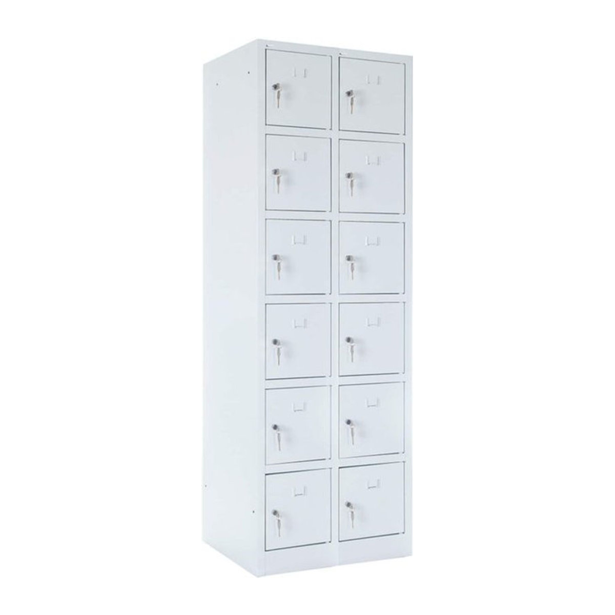 BRB Fächerschrank in Weiß mit 12 Fächern und Drehtüren, H x B x T: 180 x 50 x 60 cm - Bild 1