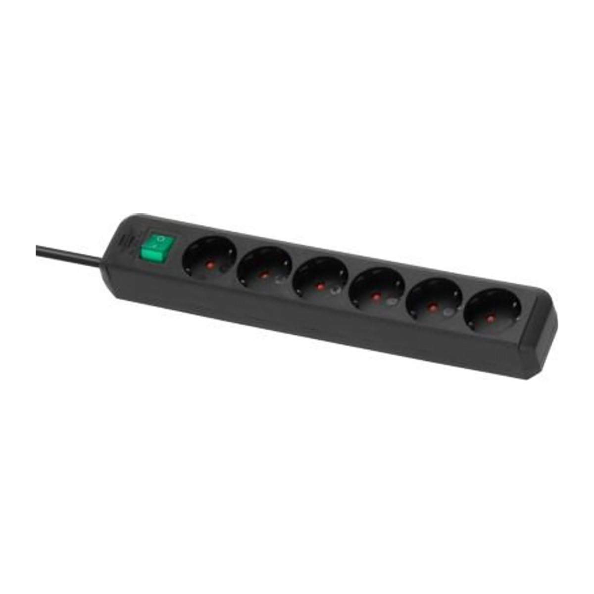Brennenstuhl Eco-Line Steckdosenleiste 6-fach Schwarz mit 1,5 m Kabel und 45°-Anordnung, B/T/H: 360 x 90 x 65 mm - Bild 2