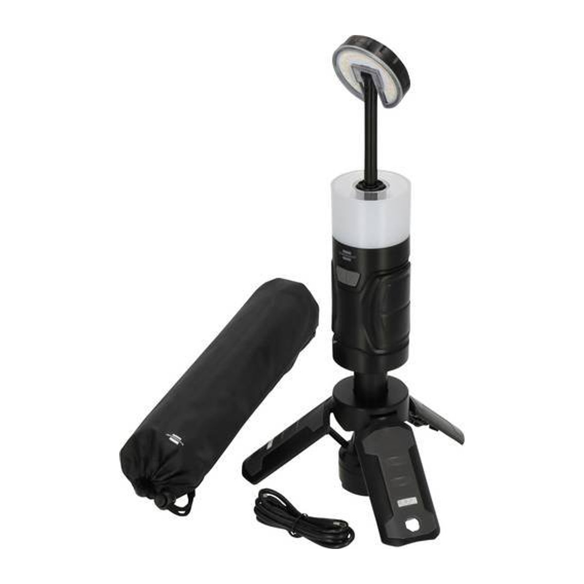 Brennenstuhl LED Standleuchte UL 400 AT mit 360 Grad Ausleuchtung, dimmbar, Powerbank Funktion, ausfahrbar bis 103 cm, IP44, Schwarz/Weiß - Bild 1