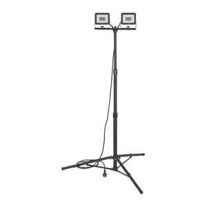 Brennenstuhl LED Stativstrahler JARO 6060 T Außenstrahler, Schwarz, Aluminium und Stahl, 4800 Lumen, IP65, höhenverstellbar bis 180 cm