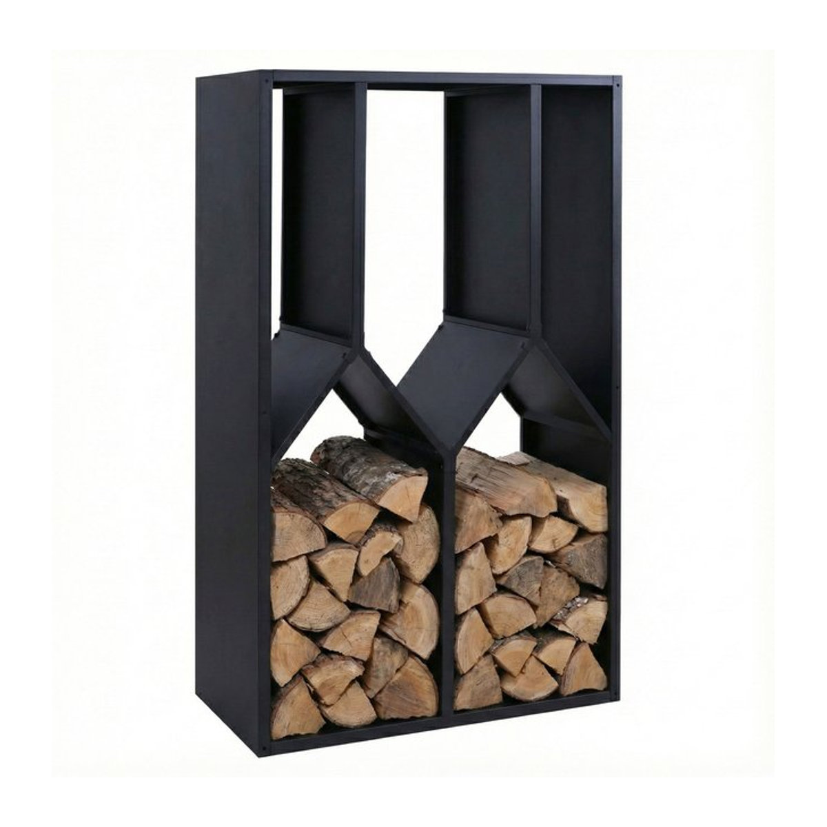 Brennholzlager MCW-P76 Holzunterstand aus Metall für Outdoor und Kamin in Anthrazit, B: 160 cm, H: 95 cm, T: 50 cm - Bild 1