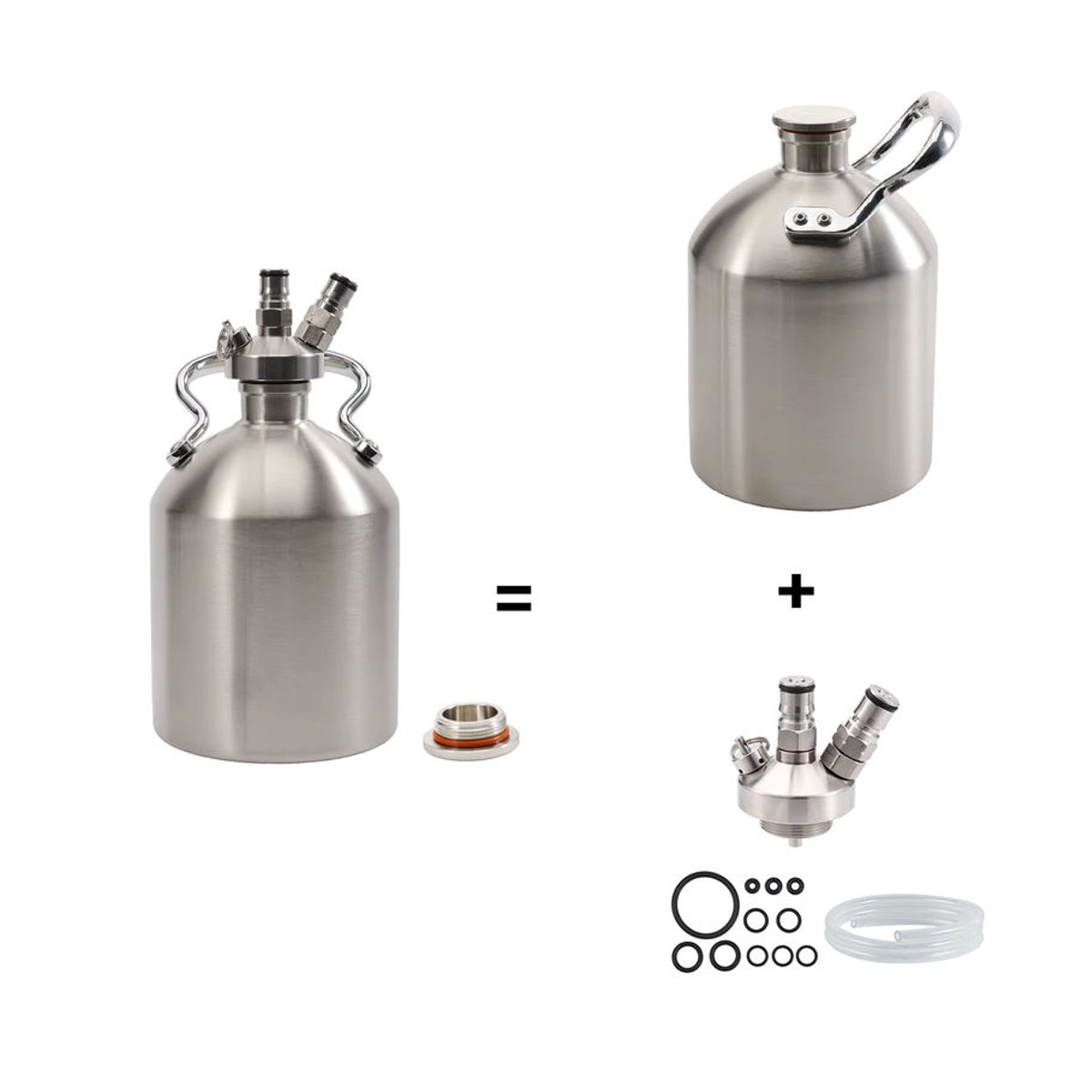 Brew Shark Einhand-Mini-Bierfass aus Edelstahl 304 mit Kugelverschluss für selbstgebrautes Bier, tragbares Picknick-Fass - Bild 2