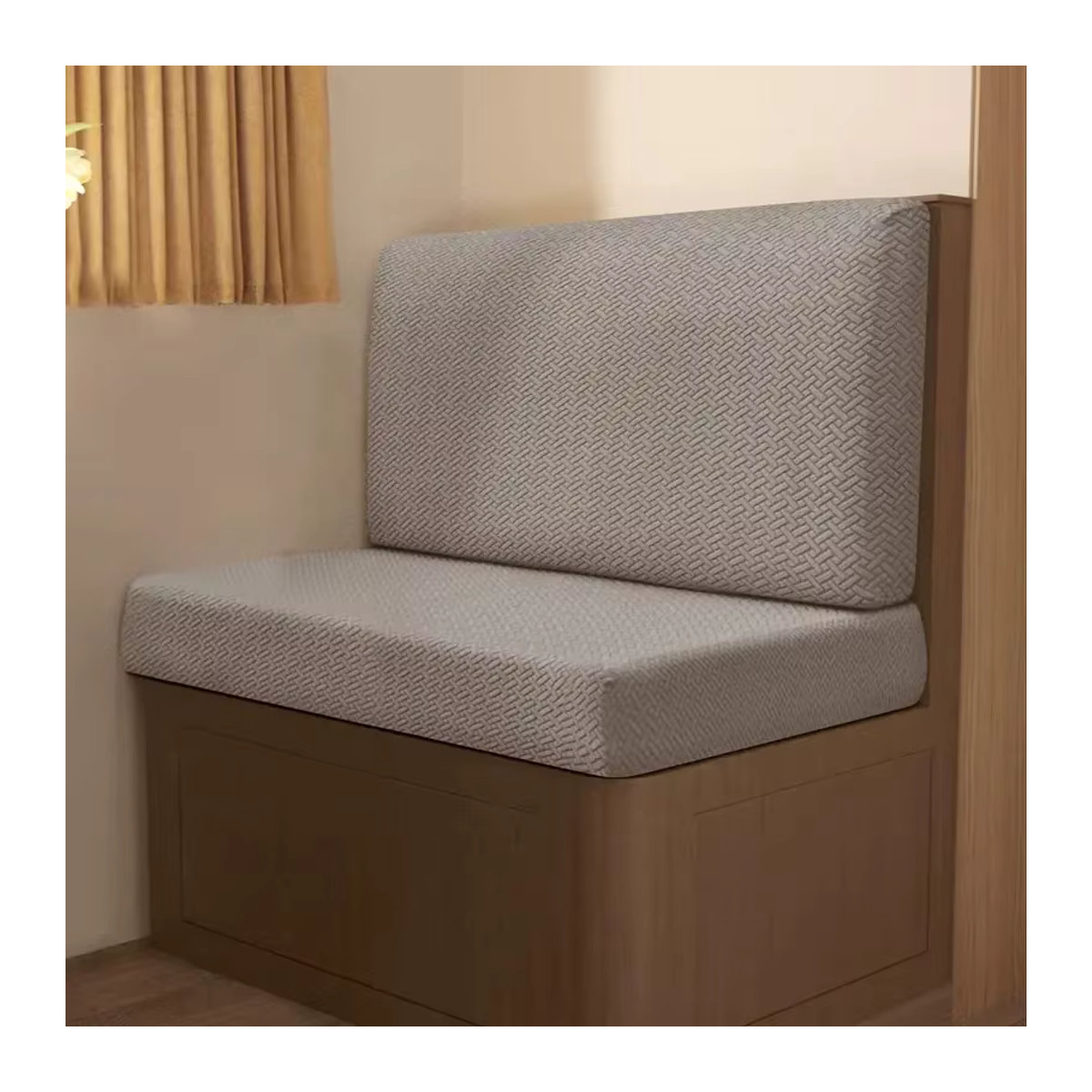 BRHUIXUE 2er-Set Stretch Kissenbezüge aus Jacquard in Beige für RV Dinette Camper Sitzbank und Sofa - Bild 2