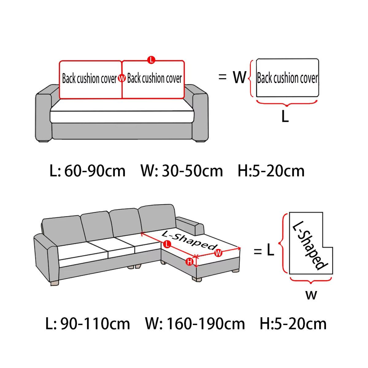 BRHUIXUE Elastische Samt Sofa Sitzkissenbezüge für Wohnzimmer und Chaiselongue in Grau und Braun - Bild 4