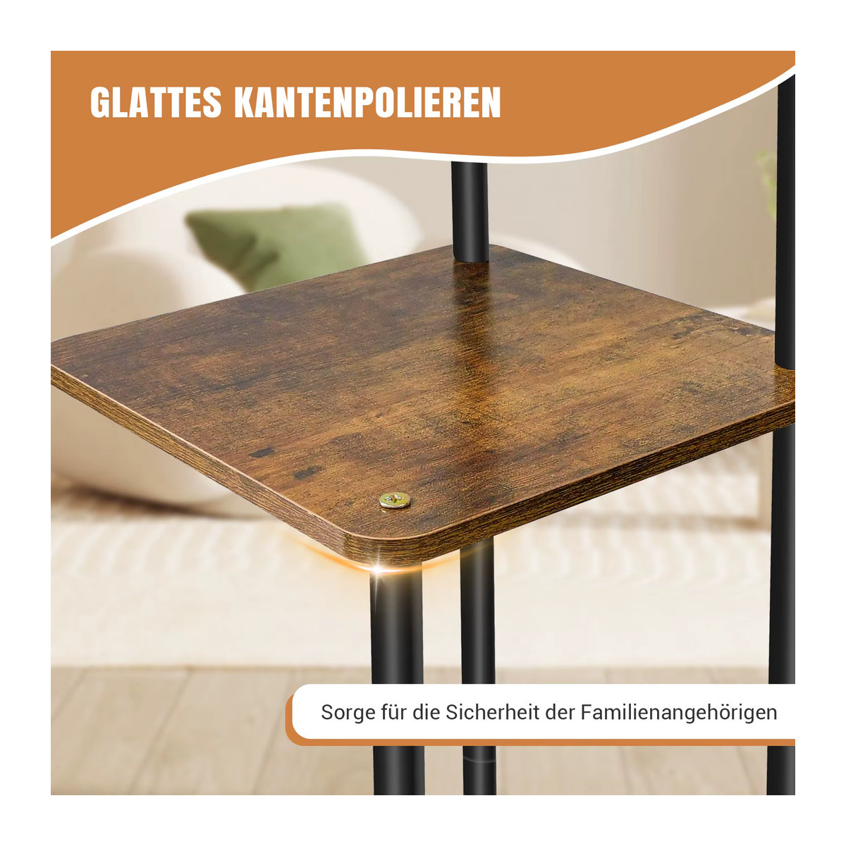 BRIEFNESS Pflanzenpräsentationsregal aus Metall und Holz im Industrial Design für Terrasse und Balkon, Schwarz/Weiß oder Braun - Bild 3