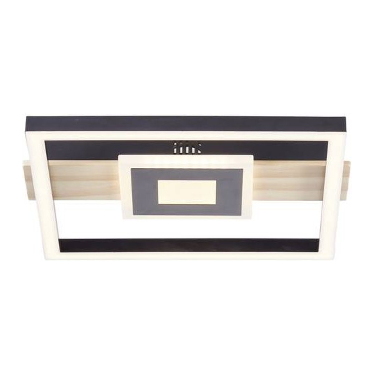Brilliant Baldo LED-Deckenleuchte in Schwarz und Natur, 24W, 2600lm, Warmweiß, B: 29,5 cm, T: 29,5 cm, H: 5,5 cm - Bild 1