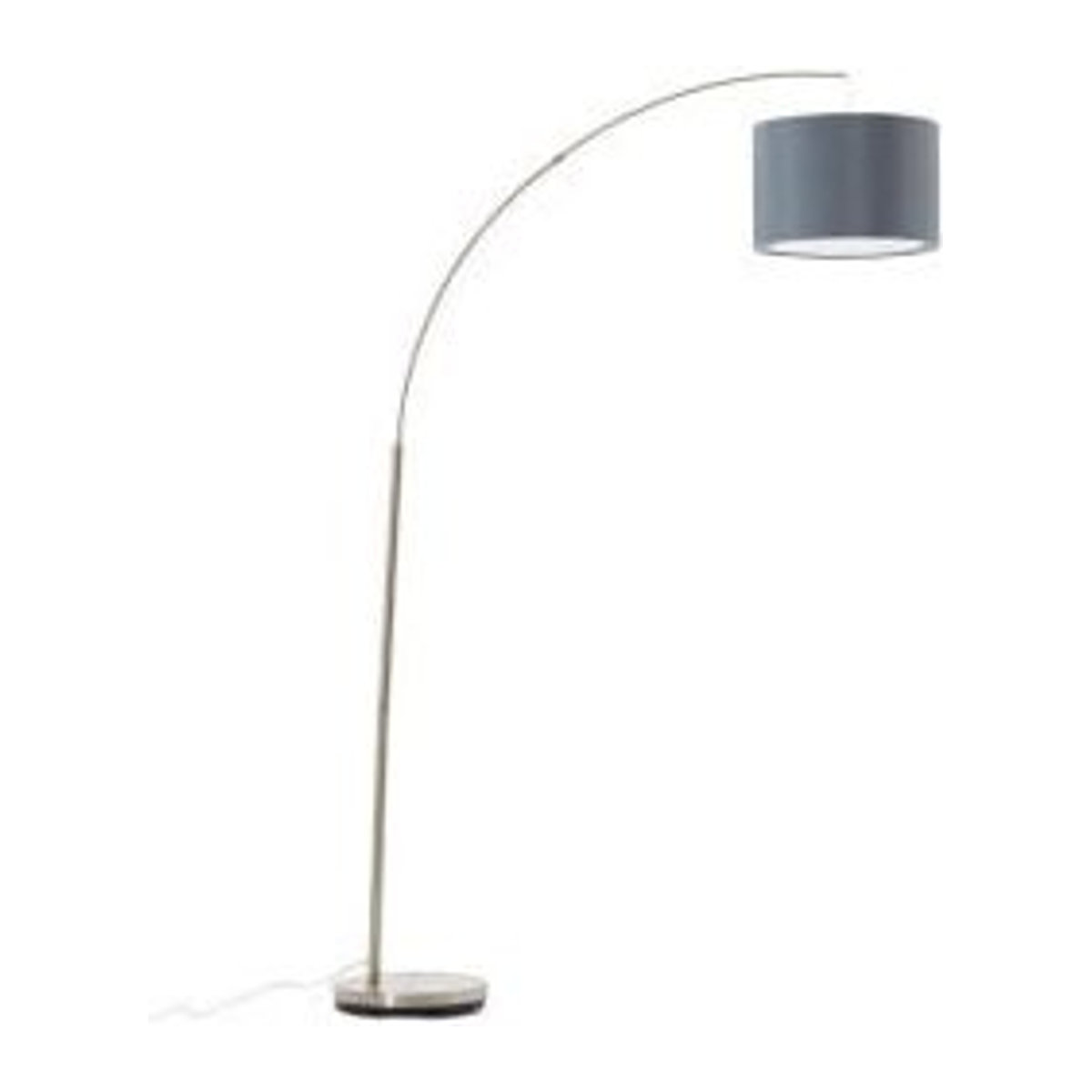 Brilliant Bogen-Stehleuchte Claire in Nickel matt Grau aus Metall und Stoff mit E27 Fassung B/H/T: 36 x 180 x 113 cm - Bild 1