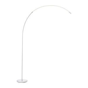Brilliant Bow LED Bogenlampe aus Aluminium in Silber, dimmbar, Höhe: 170 cm
