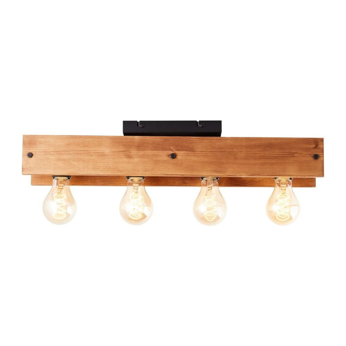 Brilliant Calandra Deckenleuchte 4-flammig in Schwarz/Holzfarbend mit E27 Fassung - Bild 1