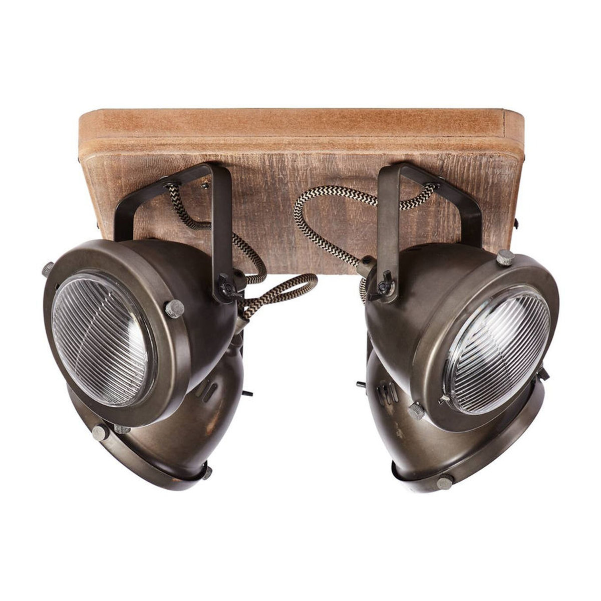 Brilliant Deckenleuchte Carmen Wood Deckenspot aus Holz und Metall in Braun und Edelstahl mit 4 GU10 Fassungen B/H/T: 29 x 20 x 17,5 cm - Bild 2