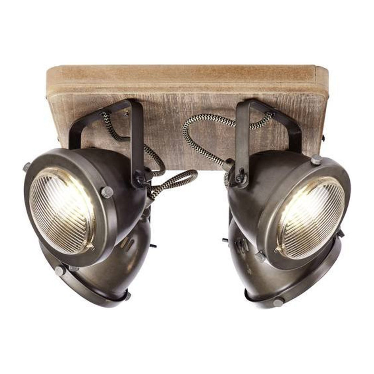 Brilliant Deckenleuchte Carmen Wood Deckenspot aus Holz und Metall in Braun und Edelstahl mit 4 GU10 Fassungen B/H/T: 29 x 20 x 17,5 cm - Bild 3
