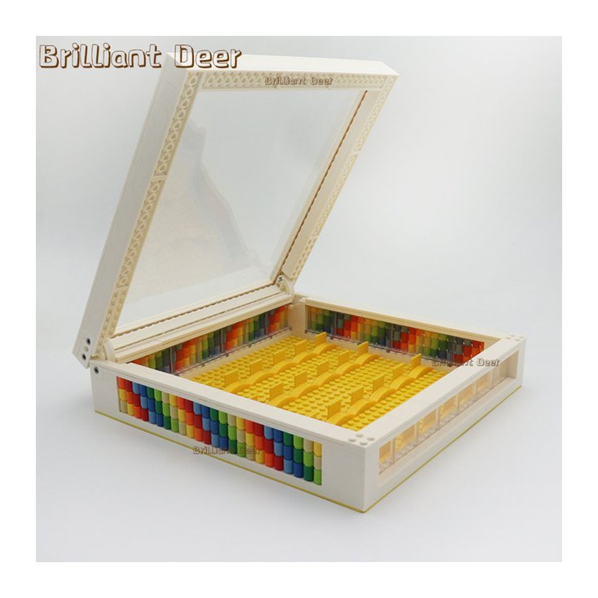 Brilliant Deer MOC Clamshell Wandmontierbare Display Box für Stadtfiguren aus transparentem Kunststoff mit Staubschutz und Ständern - Bild 1