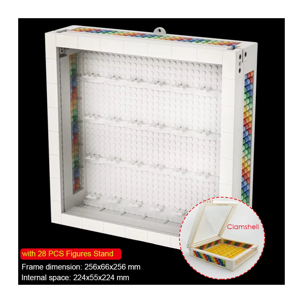 Brilliant Deer MOC Clamshell Wandmontierbare Display Box für Stadtfiguren aus transparentem Kunststoff mit Staubschutz und Ständern - Bild 6