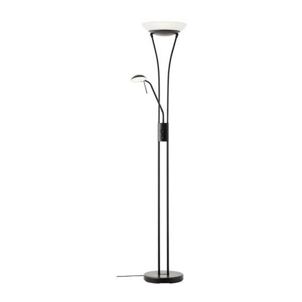 Brilliant Finn LED-Deckenfluter mit Lesearm in Schwarz aus Metall und Glas, 26 W, 2500 lm, Warmweiß - Bild 1