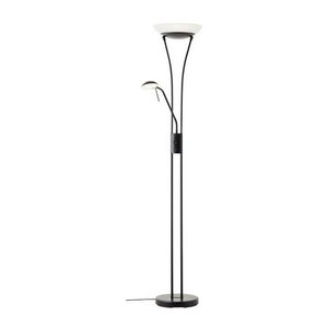 Brilliant Finn LED-Deckenfluter mit Lesearm in Schwarz aus Metall und Glas, 26 W, 2500 lm, Warmweiß