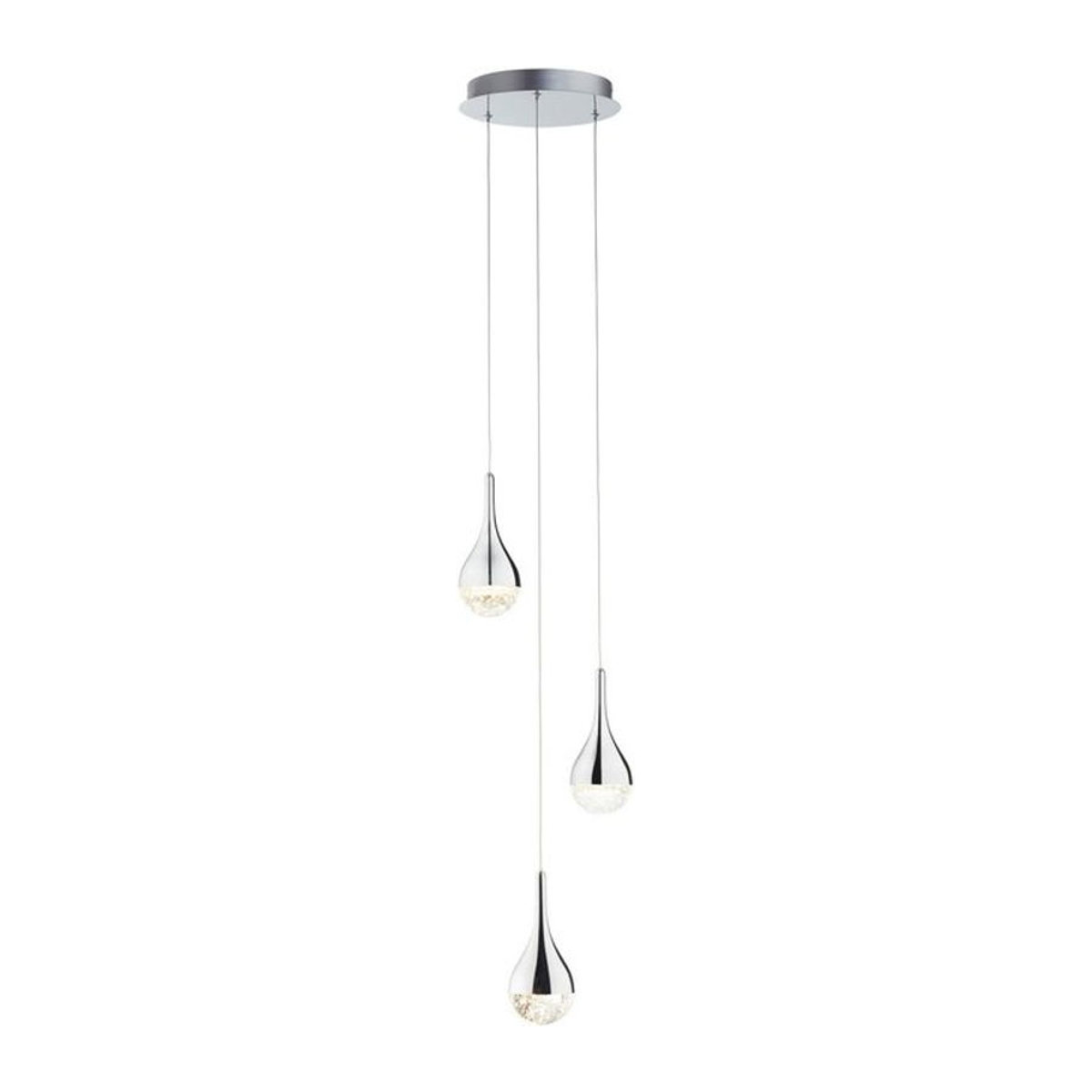 BRILLIANT Frizzante LED Pendelleuchte 3-flammig in Chrom, warmweiß, dimmbar mit EasyDim Technologie - Bild 1
