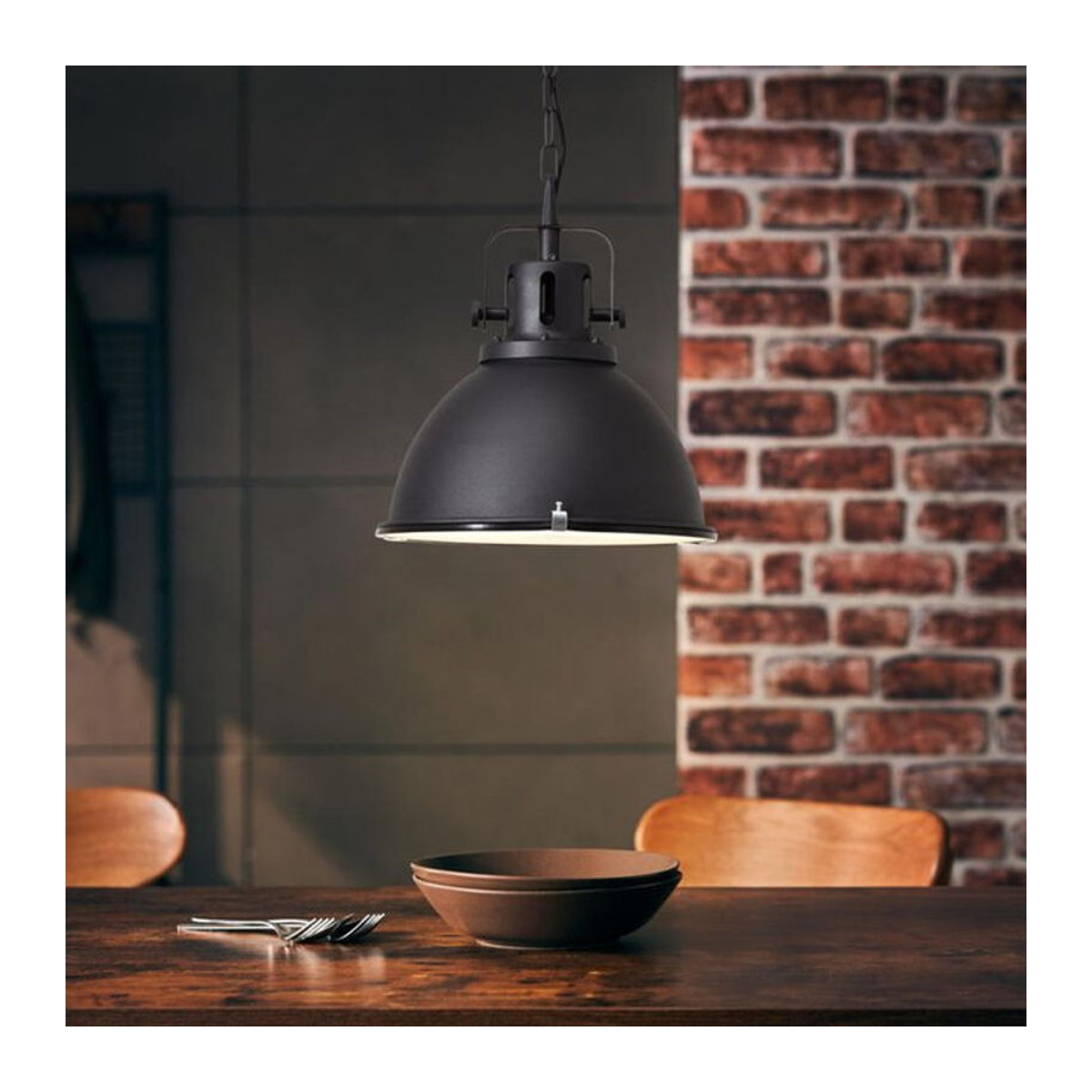 Brilliant Jesper Pendelleuchte Industrial Glas Schwarz E27 60W - Bild 2