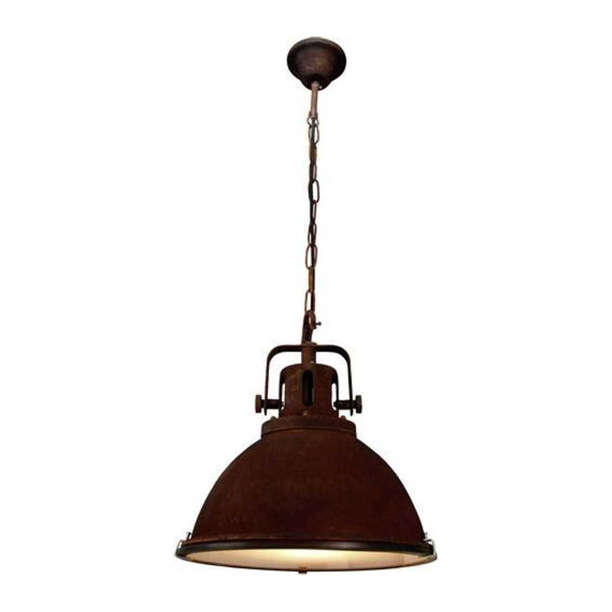 Brilliant Jesper Pendelleuchte Industrial Glas und Metall in Rostfarben, E27, Durchmesser: 47 cm - Bild 1