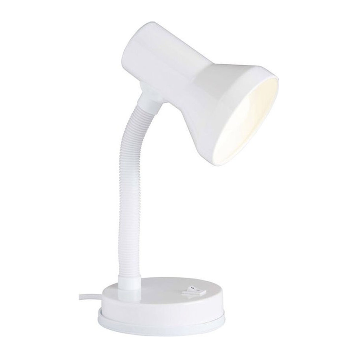 Brilliant Junior Tischlampe in Weiß mit E27 Energiesparlampe 40W im minimalistischen Design - Bild 1