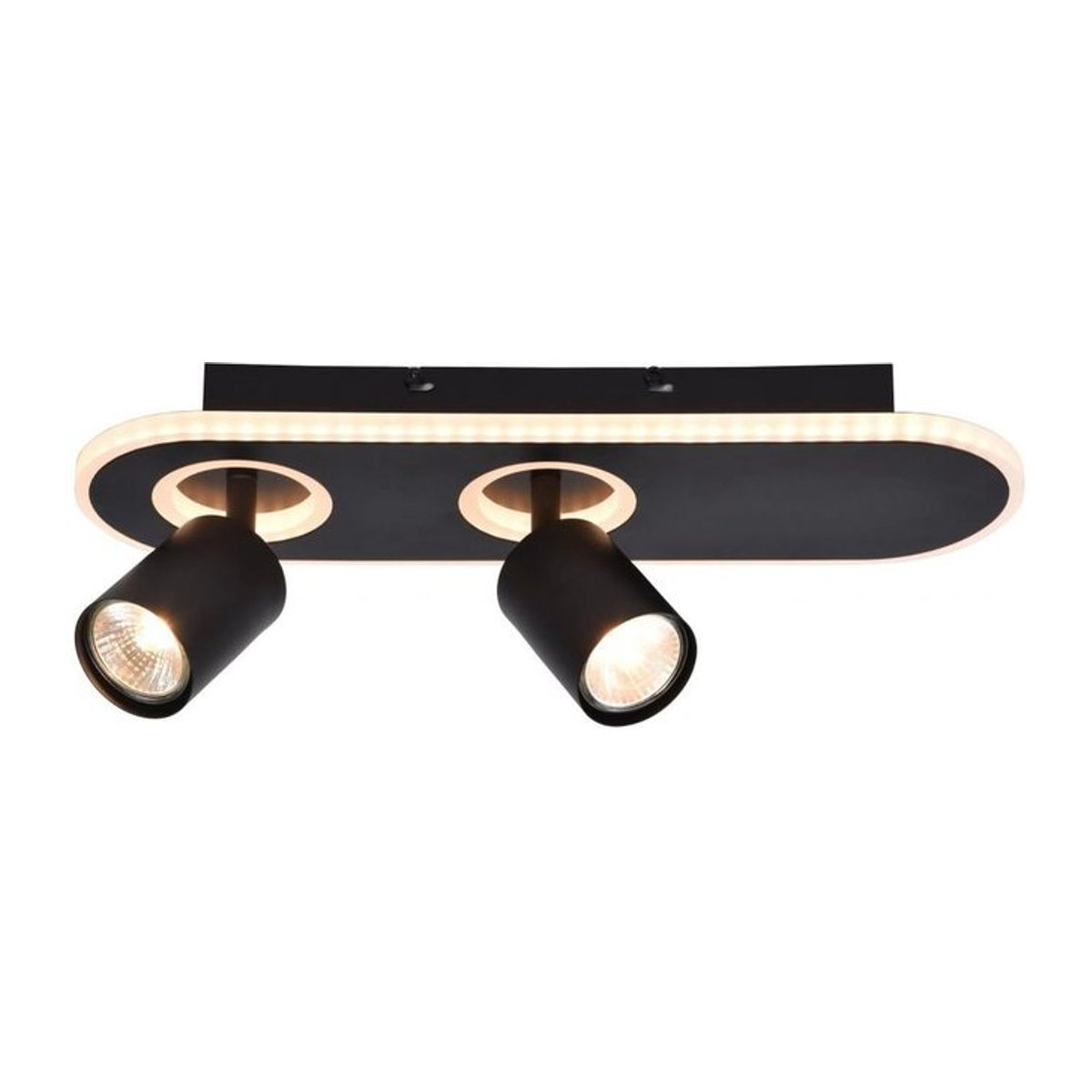 BRILLIANT Kimon LED Spotbalken 2-flammig Schwarz mit 2x PAR51 GU10 schwenkbare Deckenspots - Bild 1