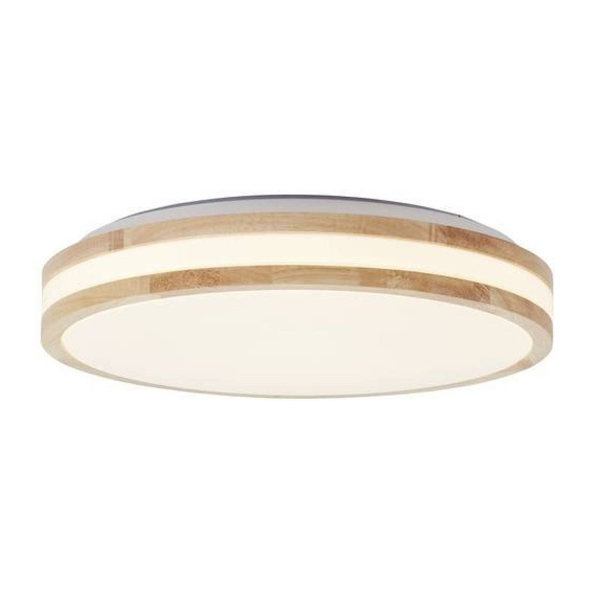 Brilliant Laskos LED Wand- und Deckenleuchte in Weiß und Holz, 22W, Warmweiß, Durchmesser: 38 cm - Bild 1