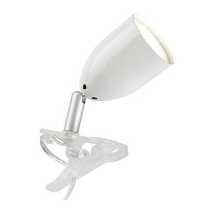 Brilliant Leo LED Klemmleuchte Weiß mit GU10 3W LED-Reflektorlampe Warmweiß