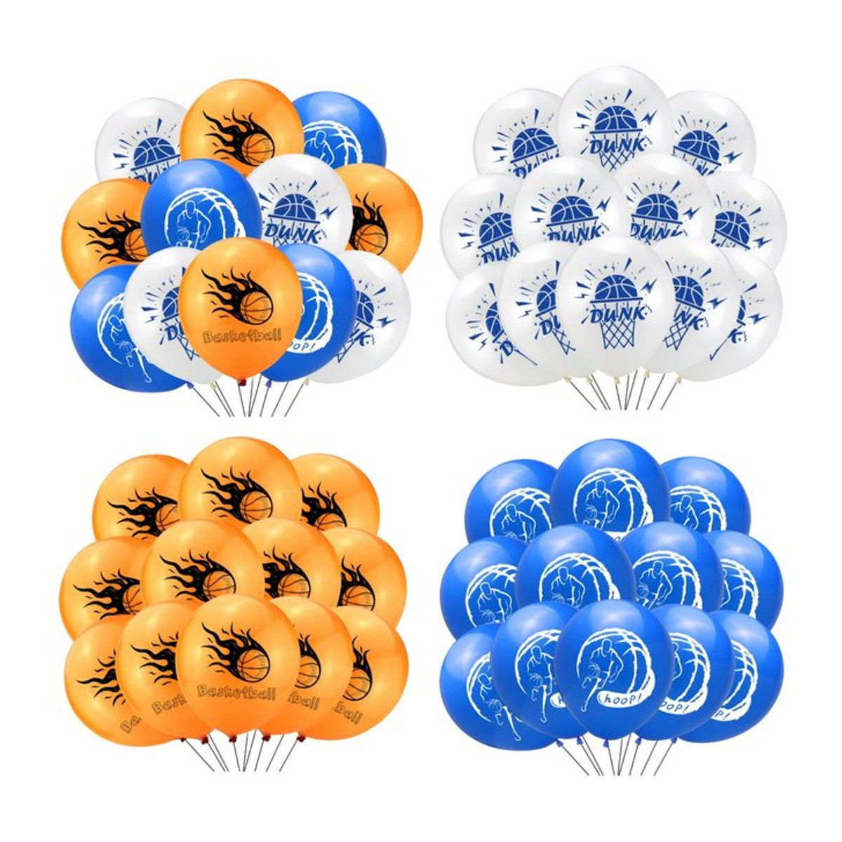 Brilliant life Basketball Latexballons Set, 12 Stück, mehrfarbig, Durchmesser: 30,48 cm, Dekoration für Geburtstag und Babyparty - Bild 1