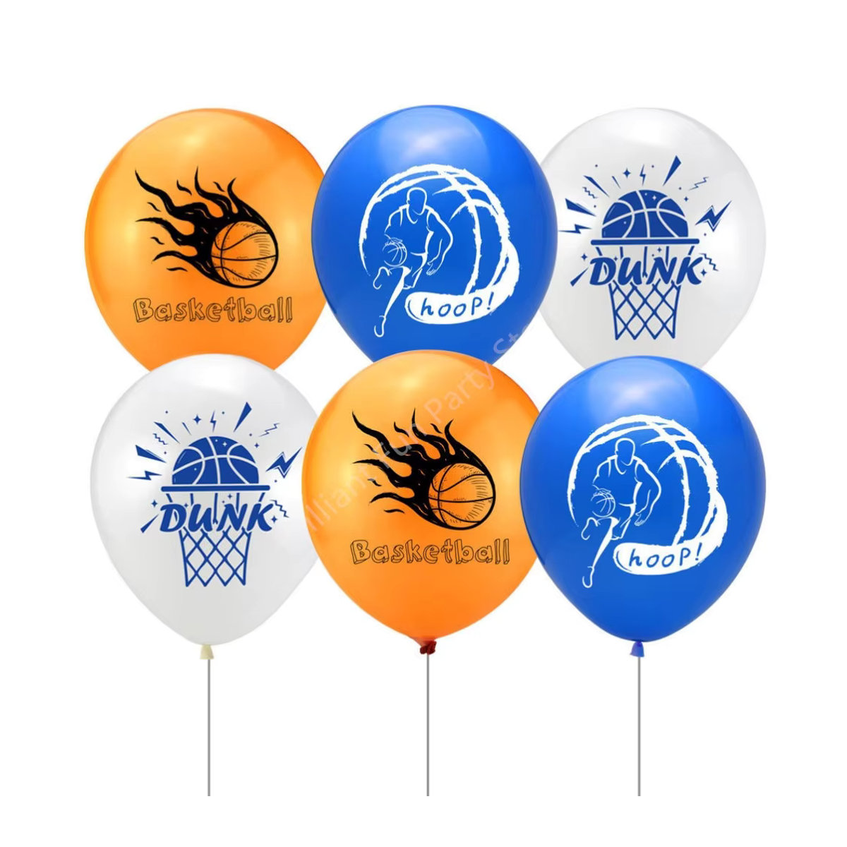 Brilliant life Basketball Latexballons Set, 12 Stück, mehrfarbig, Durchmesser: 30,48 cm, Dekoration für Geburtstag und Babyparty - Bild 2