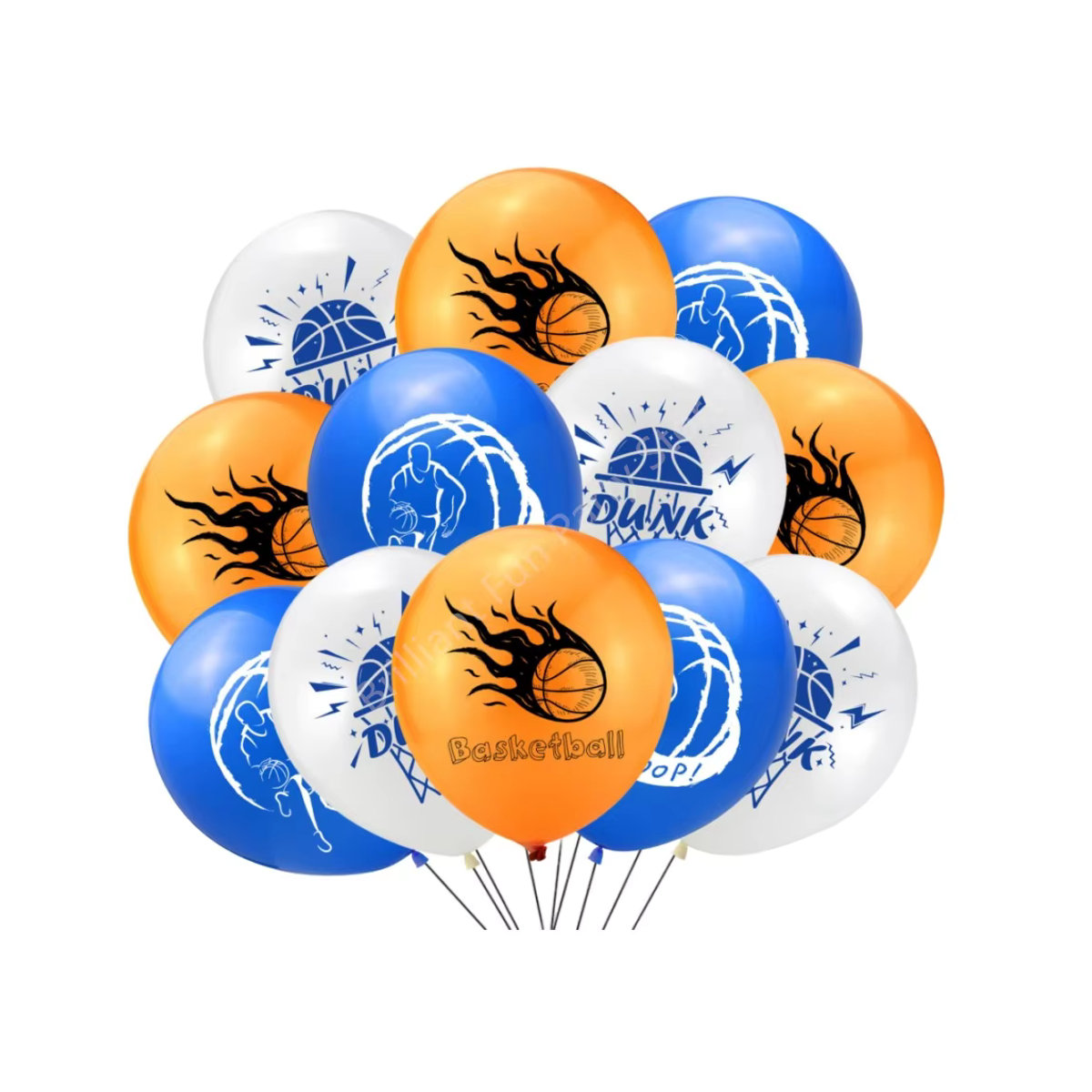 Brilliant life Basketball Latexballons Set, 12 Stück, mehrfarbig, Durchmesser: 30,48 cm, Dekoration für Geburtstag und Babyparty - Bild 3
