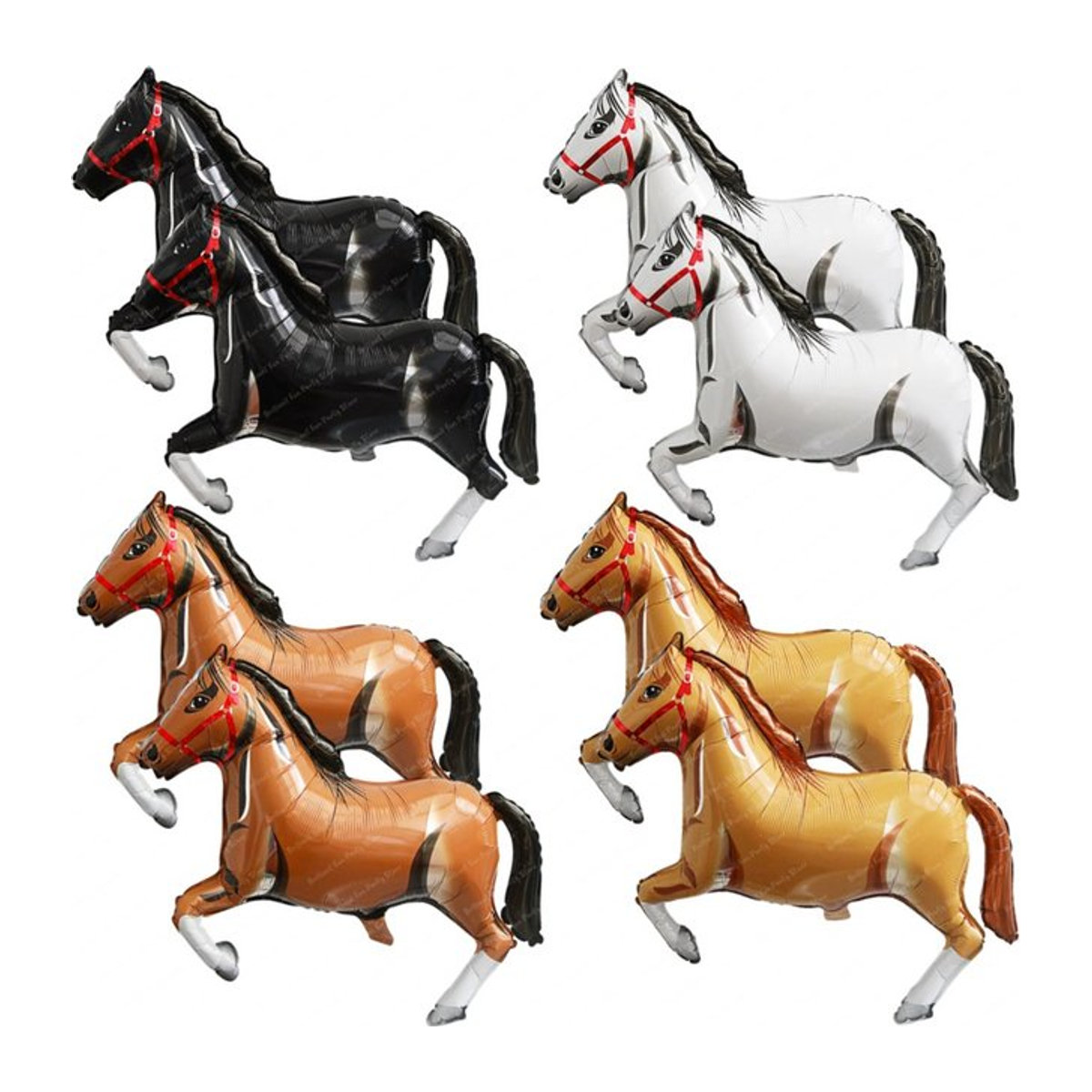 Brilliant life Pferdeballon-Set aus Aluminiumfolie in Mehrfarbig, 4-teilig, Höhe: 76,2 cm, ideale Dekoration für Babyparty, Kindergeburtstag oder Cowboy-Themenpartys - Bild 1