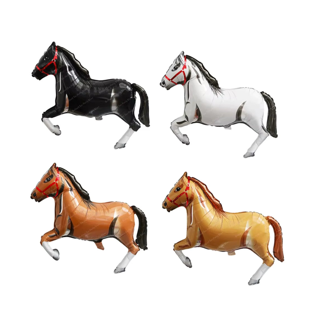 Brilliant life Pferdeballon-Set aus Aluminiumfolie in Mehrfarbig, 4-teilig, Höhe: 76,2 cm, ideale Dekoration für Babyparty, Kindergeburtstag oder Cowboy-Themenpartys - Bild 3