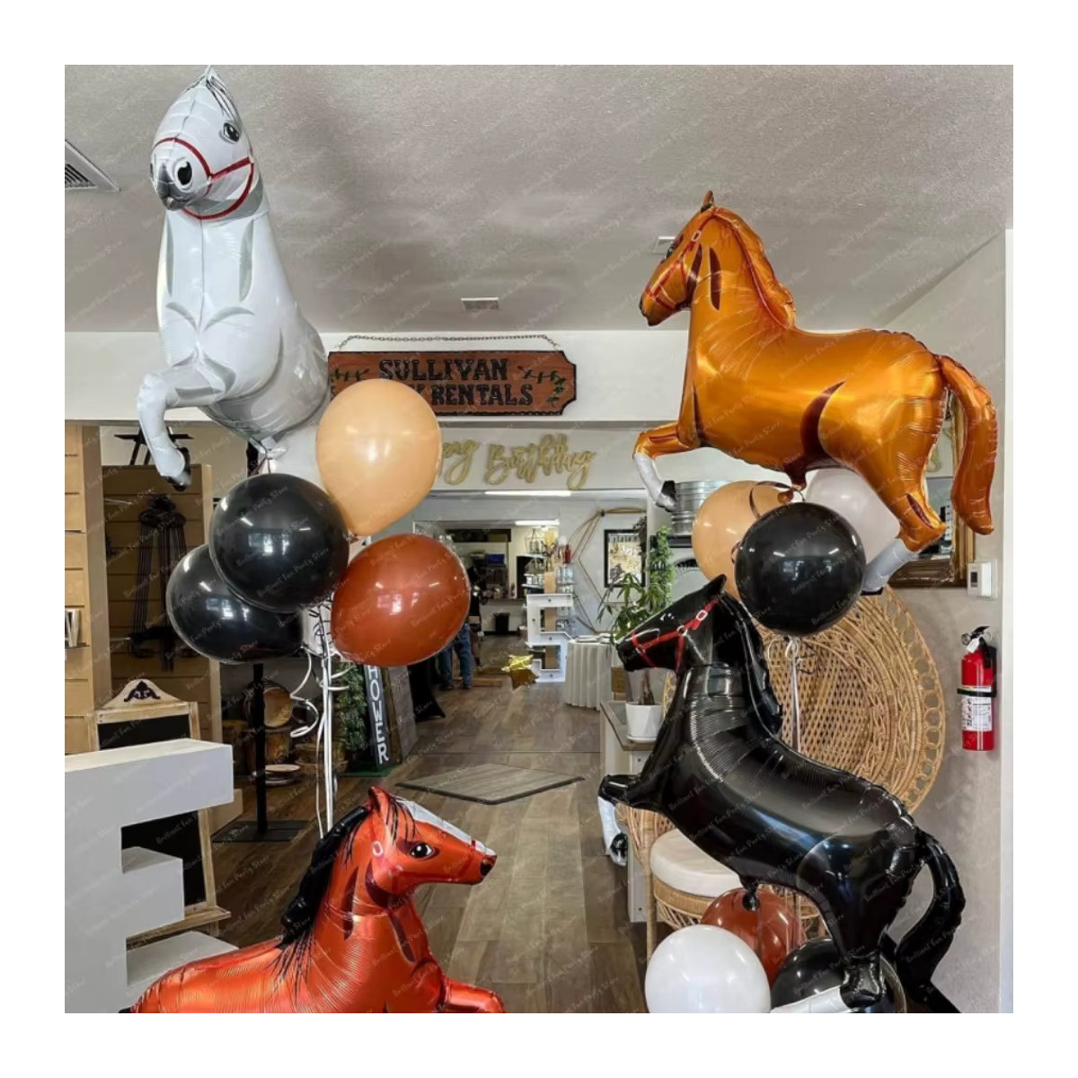 Brilliant life Pferdeballon-Set aus Aluminiumfolie in Mehrfarbig, 4-teilig, Höhe: 76,2 cm, ideale Dekoration für Babyparty, Kindergeburtstag oder Cowboy-Themenpartys - Bild 6
