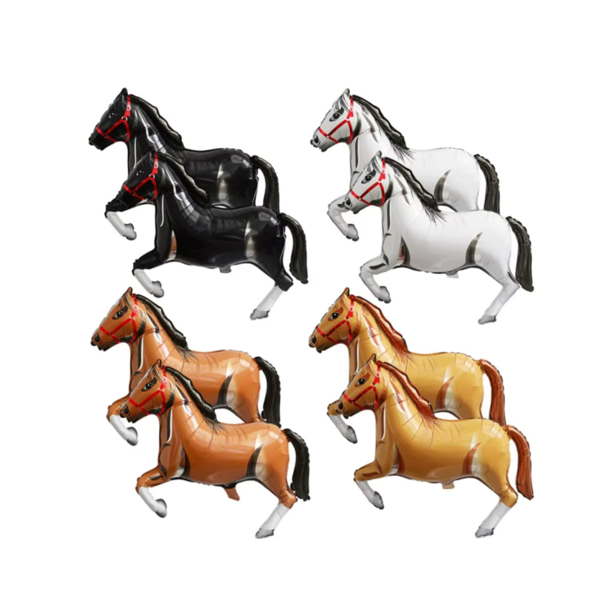 Brilliant life Pferdeballon-Set aus Aluminiumfolie in Mehrfarbig, 4-teilig, Höhe: 76,2 cm, ideale Dekoration für Babyparty, Kindergeburtstag oder Cowboy-Themenpartys - Bild 7