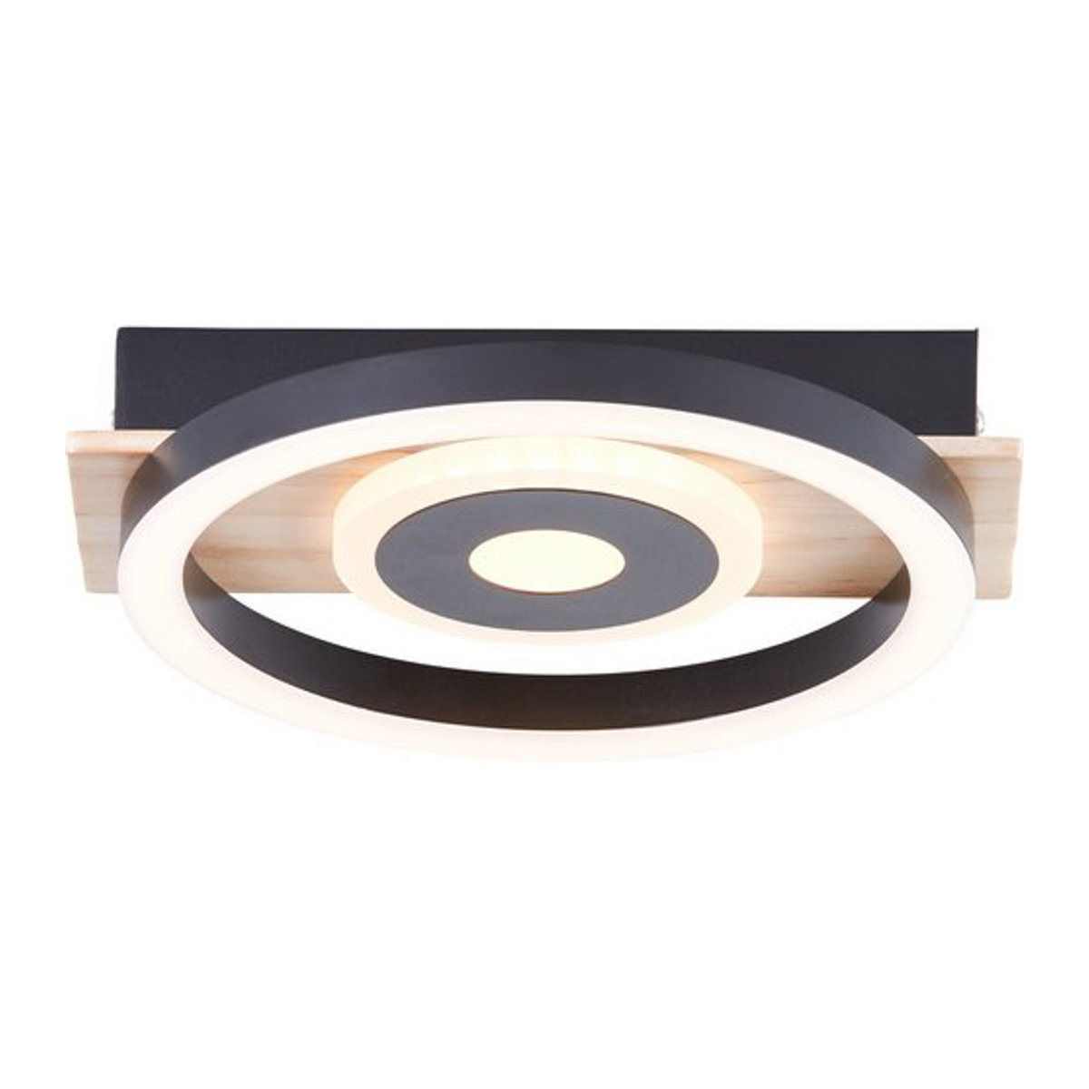 Brilliant Maureen LED-Deckenleuchte in Schwarz/Weiß/Beige aus Holz, Metall und Kunststoff mit 12W und warmweißem Licht - Bild 1
