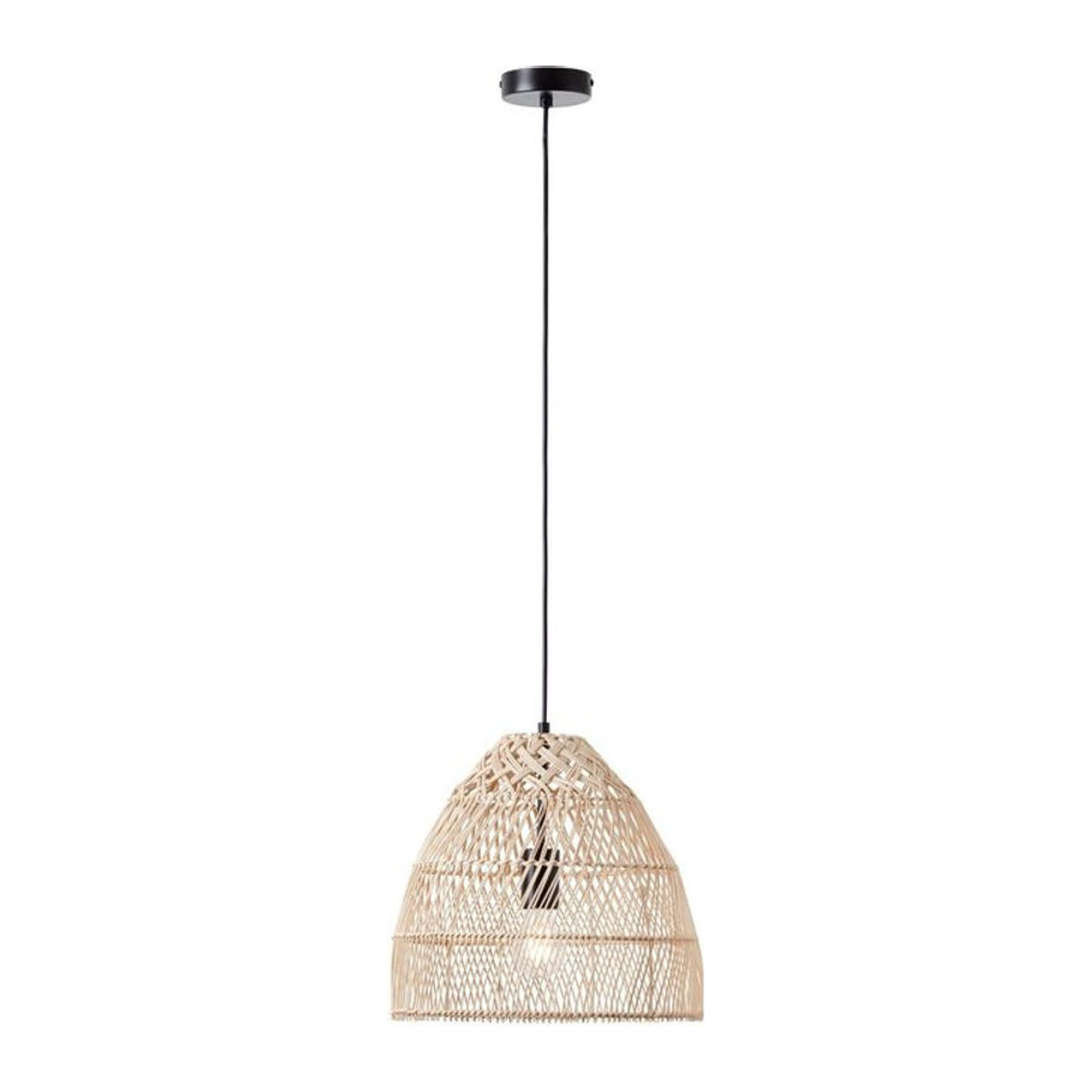 Brilliant Minster Pendelleuchte in Natur/Weiß mit Rattan und Metall, Durchmesser: 35 cm, E27, Bohemian Stil - Bild 1