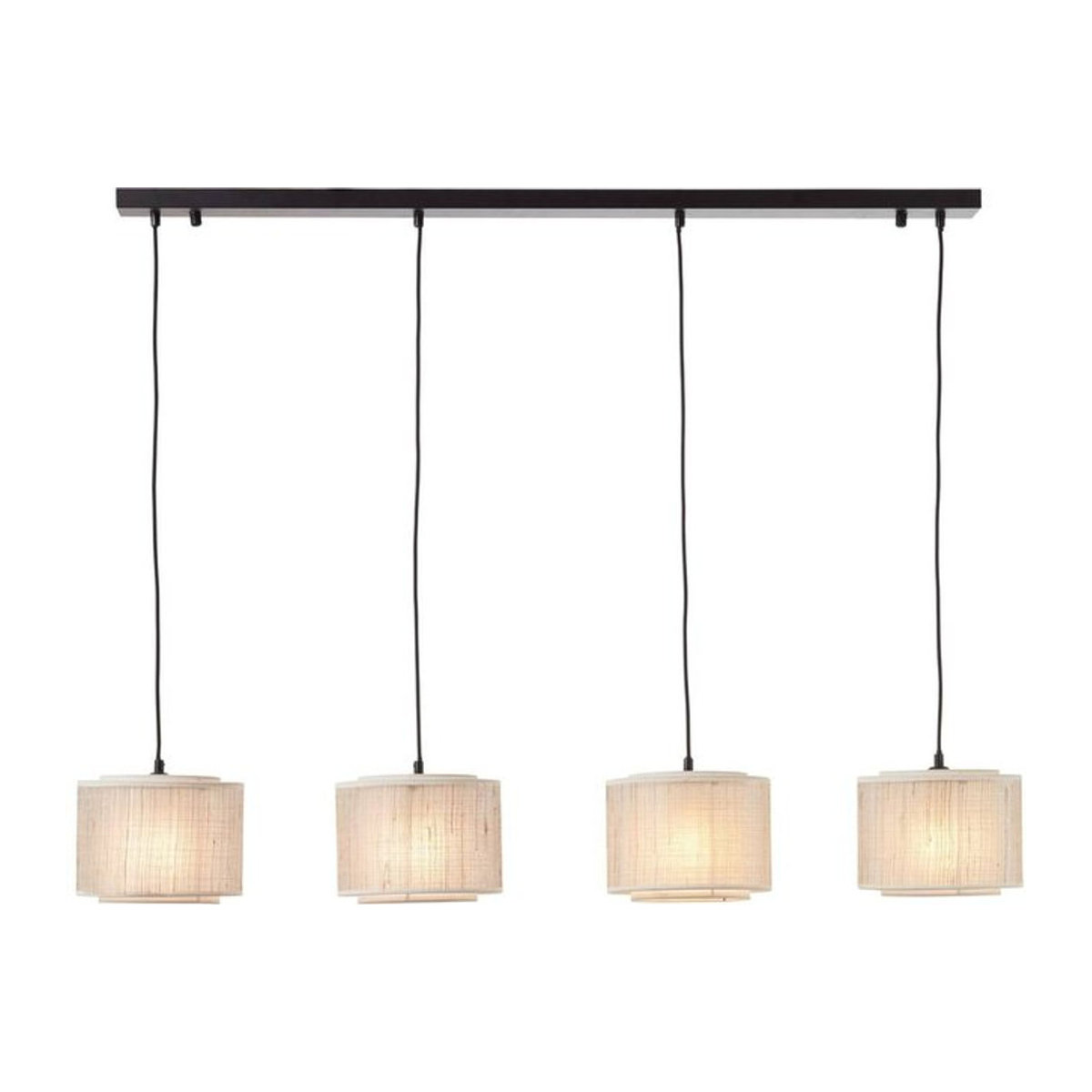 Brilliant Odar Pendelleuchte 4-flüglig in Schwarz/Beige aus Bambus und Stoff mit E27 Fassung B/H/T: 125 x 168 x 22 cm - Bild 1