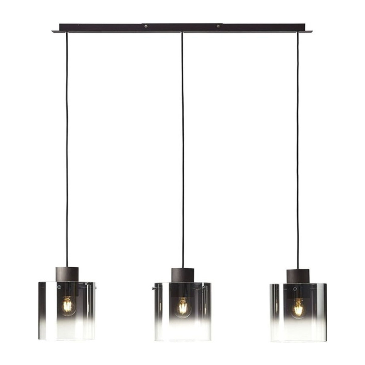 BRILLIANT Pendelleuchte Beth 3-flammig in Kaffee/Grau mit Rauchglas, E27, B/H/T: 100 x 122 x 20 cm - Bild 2