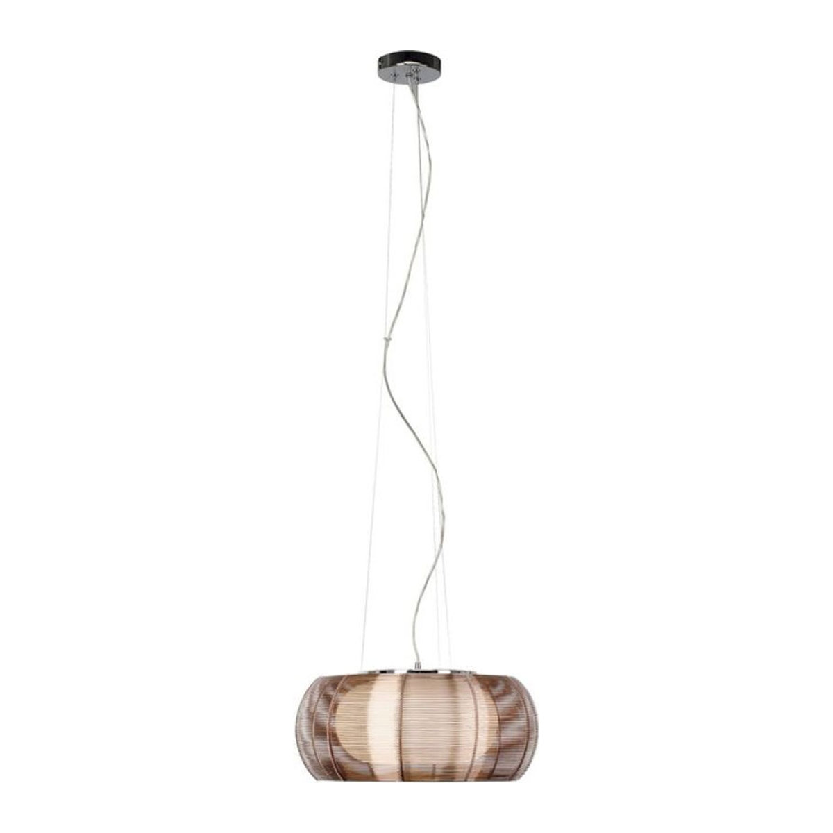 Brilliant Pendelleuchte Relax in Bronze und Chrom mit 2x E27 Fassungen, Durchmesser: 40 cm, höhenverstellbar und für LED-Leuchtmittel geeignet - Bild 1
