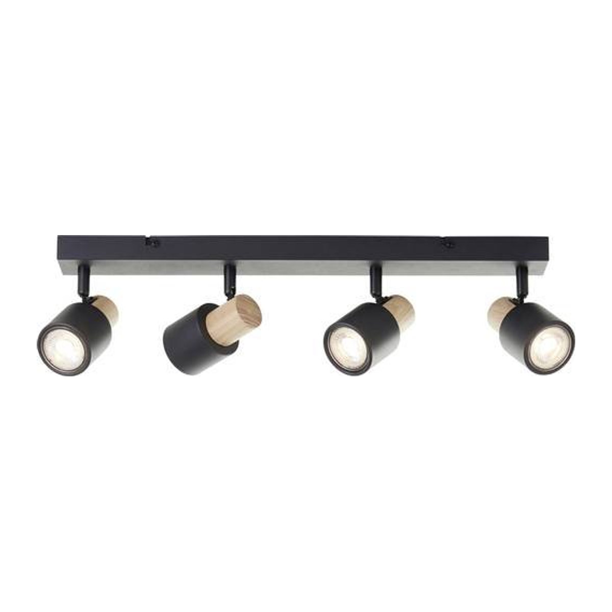 Brilliant Pini 10147/76 Deckenleuchte GU10 in Schwarz und Holz im modernen skandinavischen Design - Bild 1