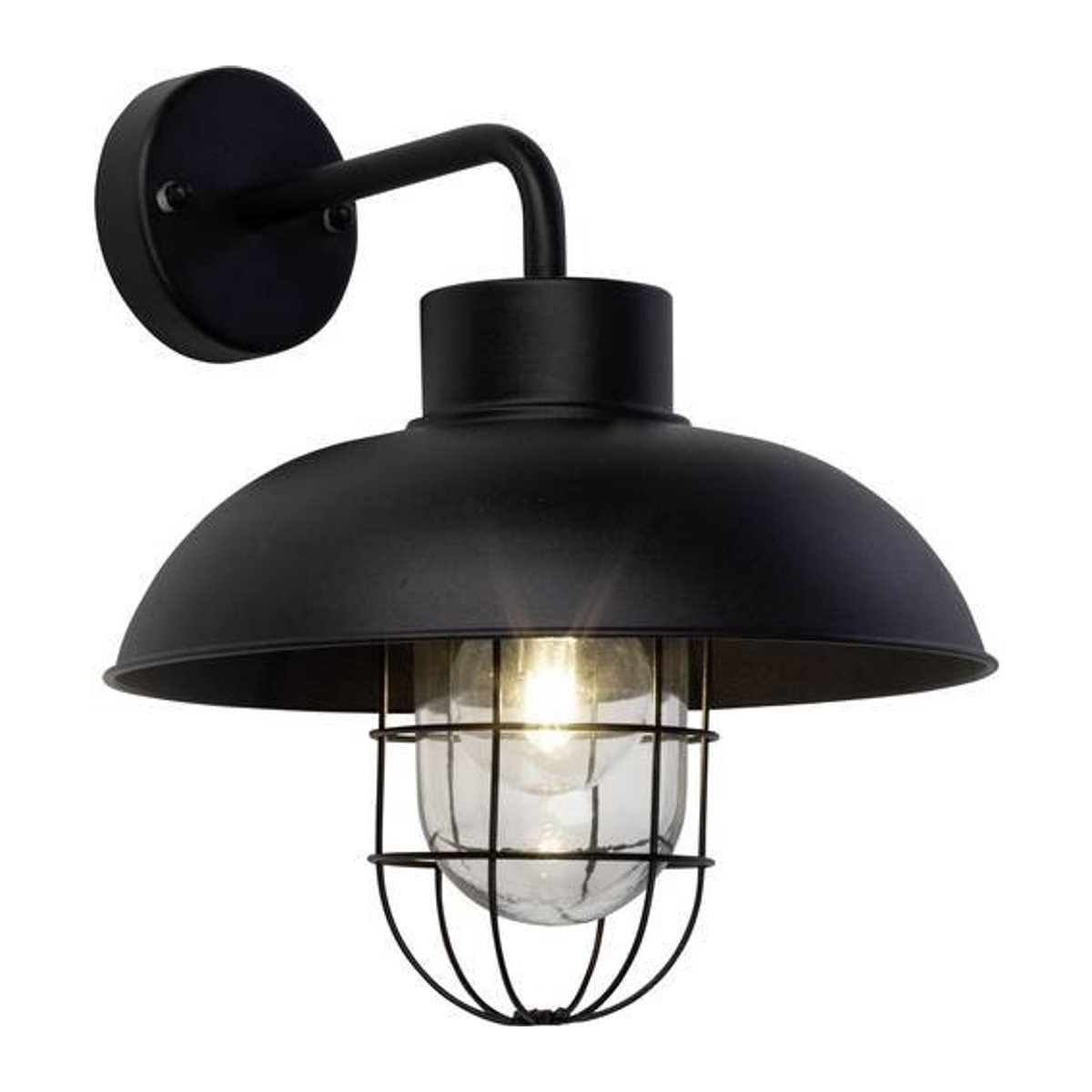 Brilliant Portland Außenwandleuchte Industrial Schwarz Metall E27 IP44 - Bild 1
