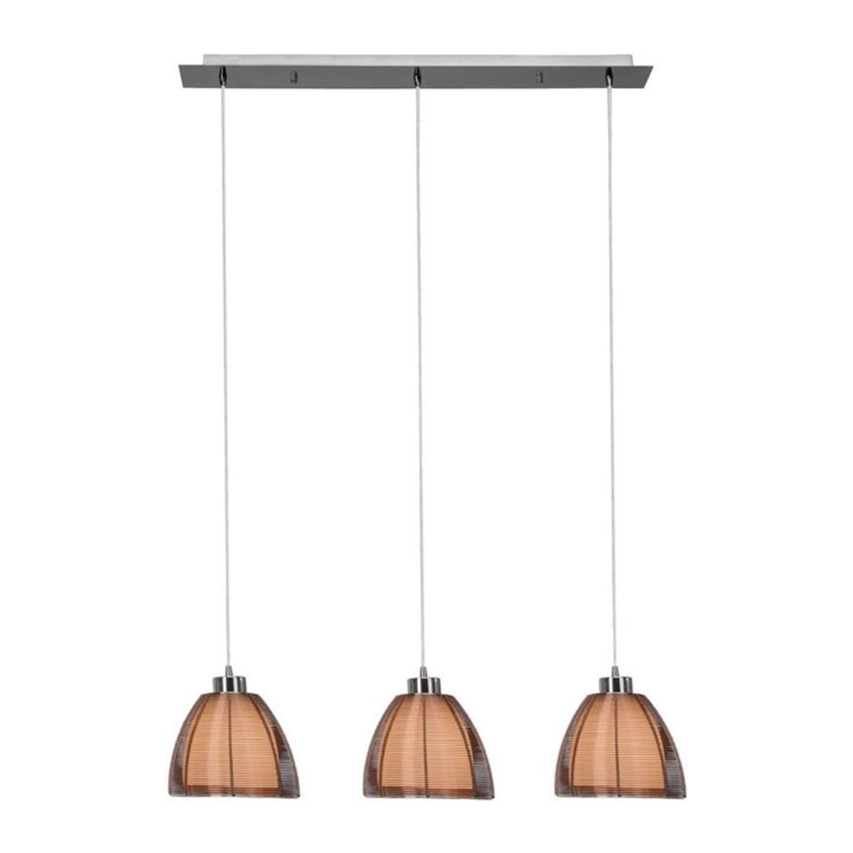 Brilliant Relax Pendelleuchte 3-flammig in Braun/Chrom mit E27 Fassung, höhenverstellbar und für LED-Leuchtmittel geeignet - Bild 1