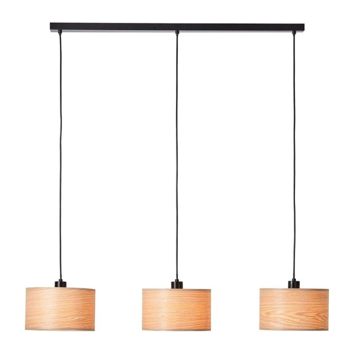 Brilliant Romm Pendelleuchte 3-flgig in Holz und Schwarz mit E27 Fassungen - Bild 1