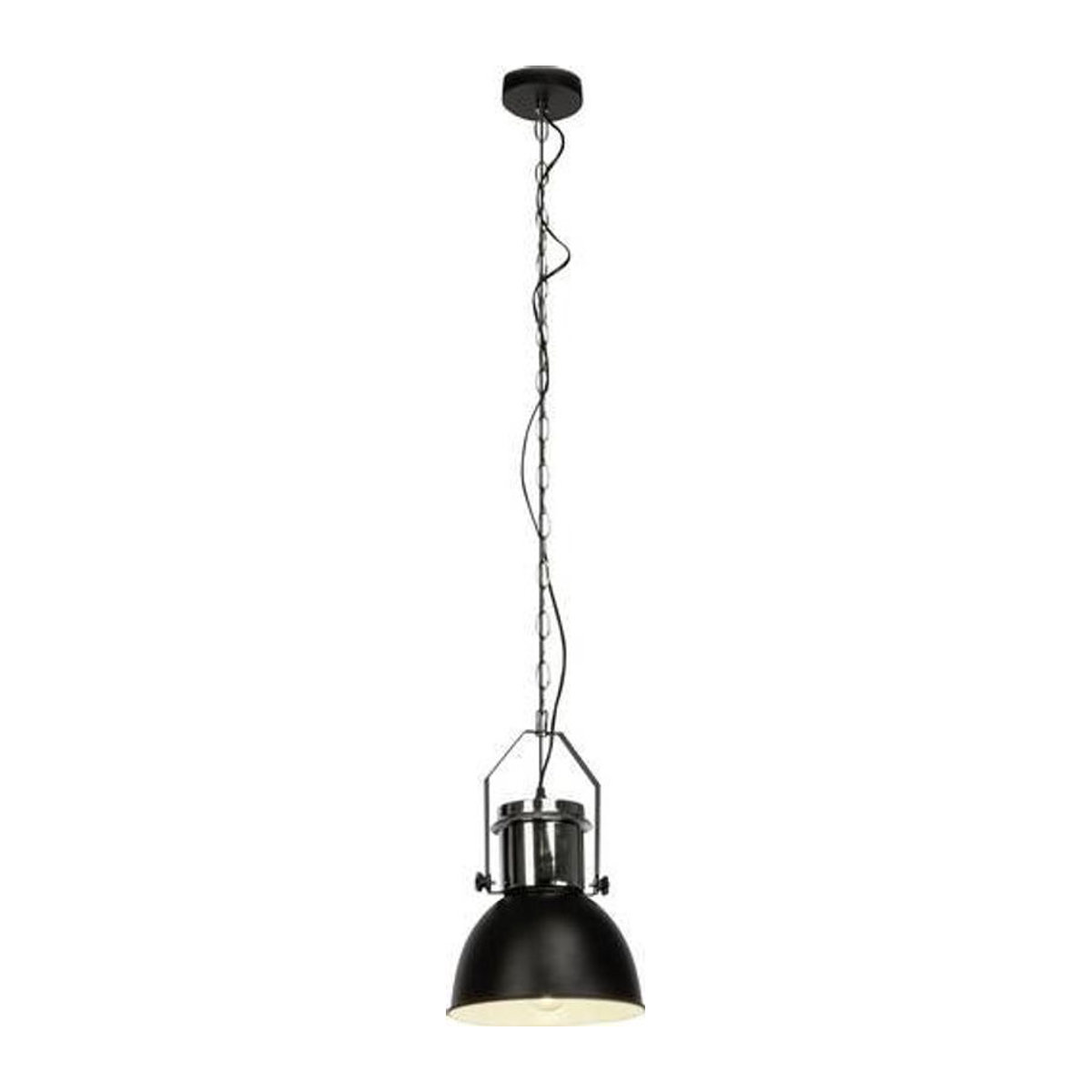 Brilliant Salford Pendelleuchte aus Metall in Schwarz und Chrom mit E27 Fassung für 60W - Bild 1