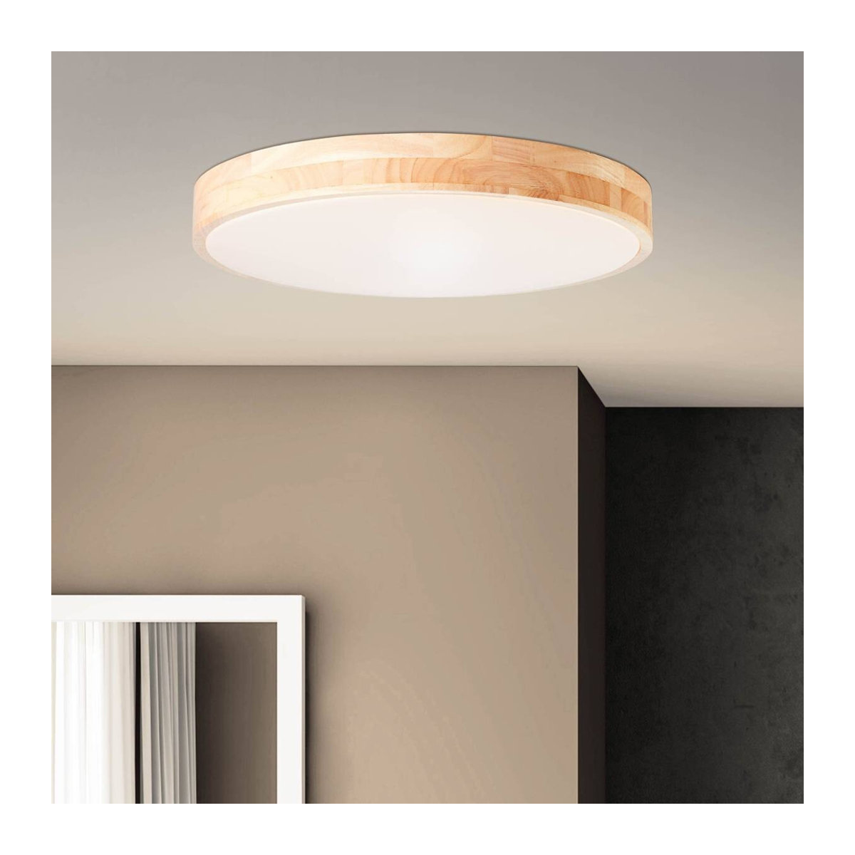 Brilliant Slimline LED Wand- und Deckenleuchte in Holzoptik, minimalistisches und skandinavisches Design, hell/weiß - Bild 2