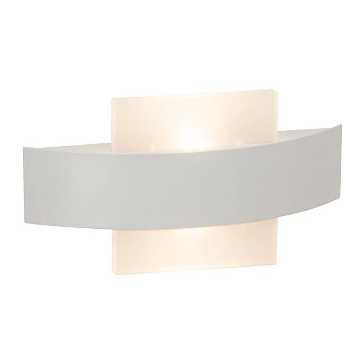 BRILLIANT Solution LED Wandleuchte Weiß Quadratisch mit integrierten COB LEDs Warmweiß 3000K 2x 3.5W 335lm Lichtauslass nach oben und unten - Bild 1