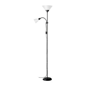 Brilliant Spari Deckenfluter mit 2 E27 Fassungen in Schwarz/Weiß aus Aluminium und Kunststoff, Höhe: 180 cm