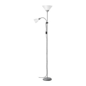 Brilliant Spari Deckenfluter mit Lesearm, Silber/Weiß, E27, 60W