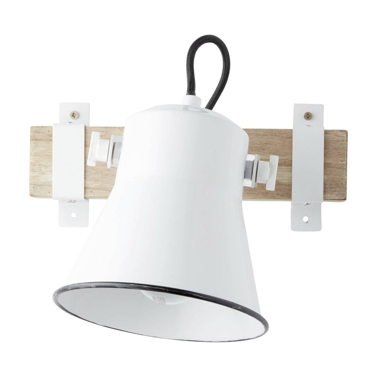 Brilliant Wandstrahler Plow in Weiß und Natur aus Metall und Holz mit E27 Fassung B/H/T: 17 x 24 x 25 cm - Bild 2